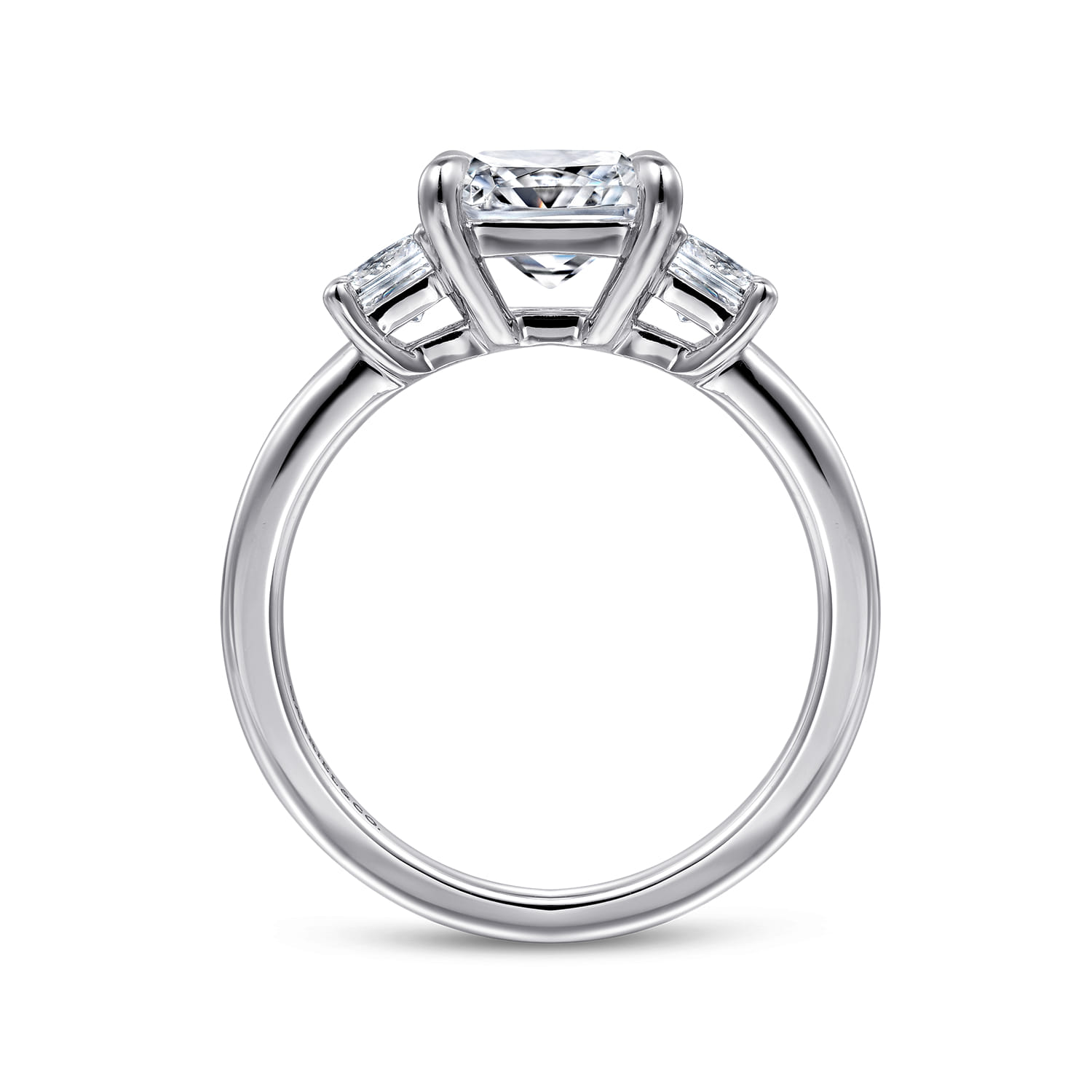 Antonia - 14K White Gold Princess Cut Three Stone Diamond Engagement Ring - 0.5 ct - Shot 2