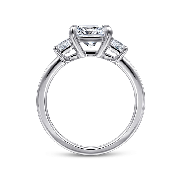 Antonia - 14K White Gold Princess Cut Three Stone Diamond Engagement Ring - 0.5 ct - Shot 2