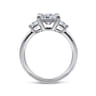 Antonia - 14K White Gold Princess Cut Three Stone Diamond Engagement Ring - 0.5 ct