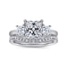 Antonia - 14K White Gold Princess Cut Three Stone Diamond Engagement Ring - 0.5 ct