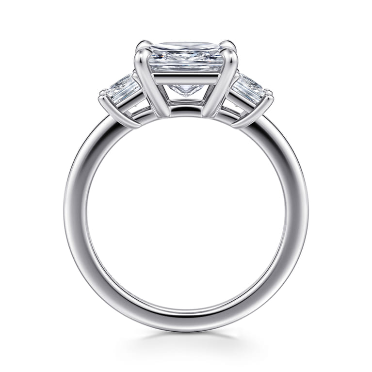 Antonia - 14K White Gold Princess Cut Three Stone Diamond Engagement Ring - 0.5 ct - Shot 2