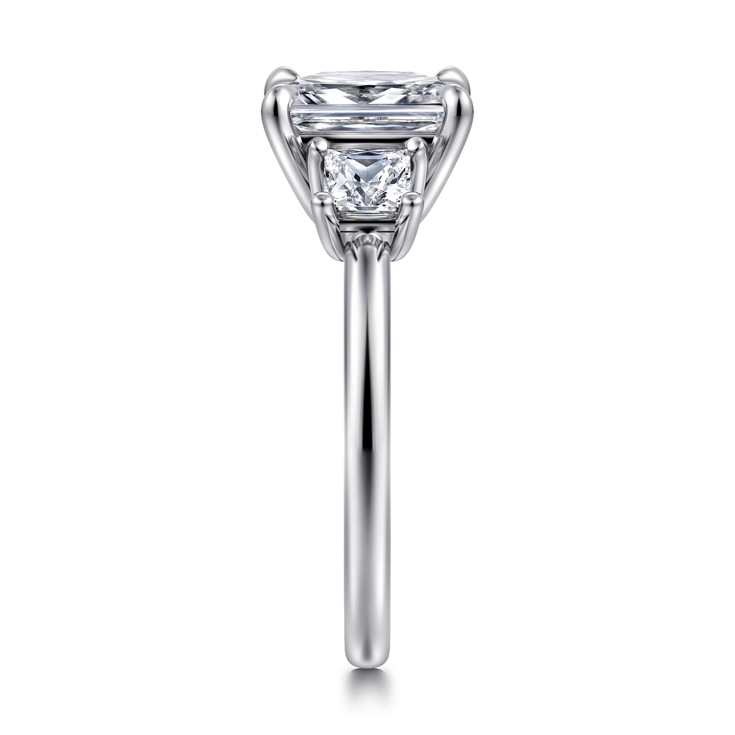 Antonia - 14K White Gold Princess Cut Three Stone Diamond Engagement Ring - 0.5 ct - Shot 4