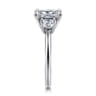 Antonia - 14K White Gold Princess Cut Three Stone Diamond Engagement Ring - 0.5 ct