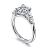 Estefani - 14K White Gold Princess Cut Diamond Engagement Ring - 0.8 ct