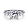 Stephi - 14K White Gold Princess Cut Three Stone Diamond Engagement Ring - 0.5 ct