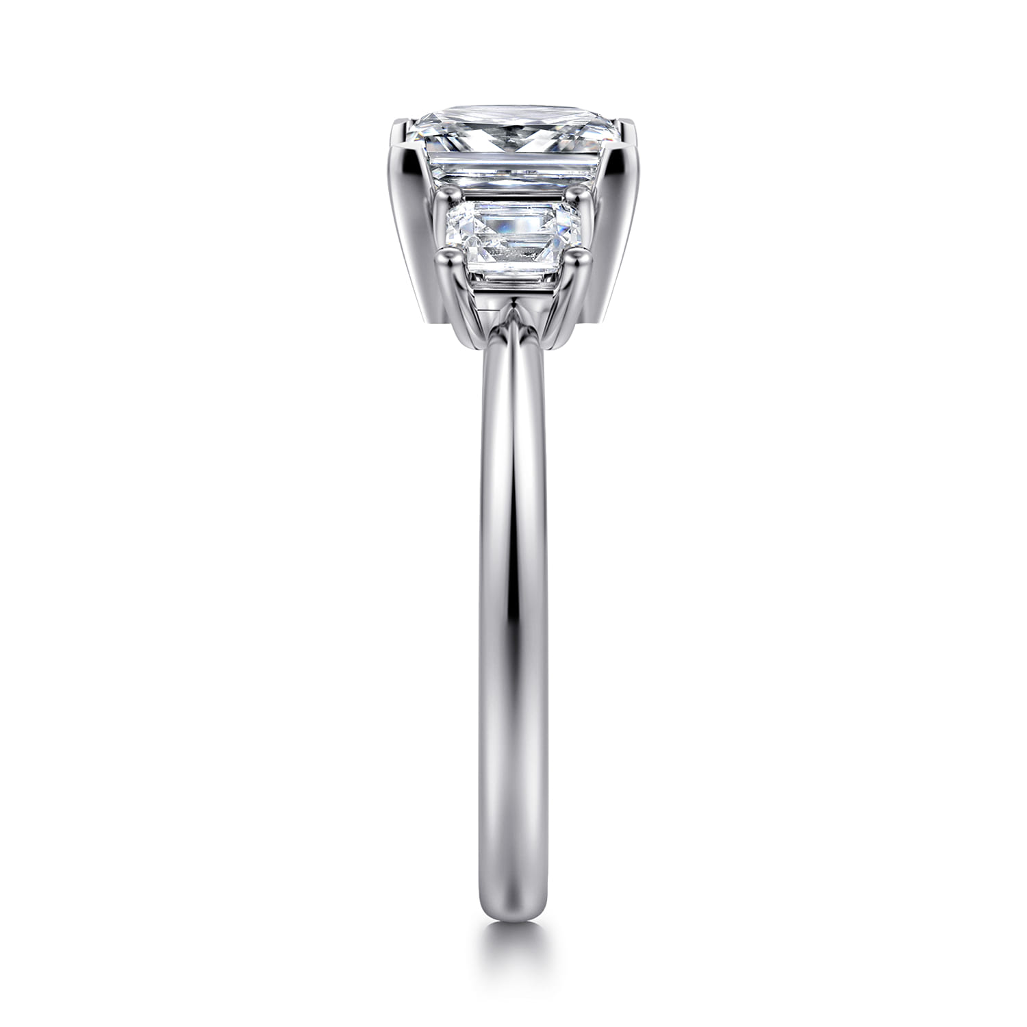 Stephi - 14K White Gold Princess Cut Three Stone Diamond Engagement Ring - 0.5 ct - Shot 4