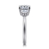Stephi - 14K White Gold Princess Cut Three Stone Diamond Engagement Ring - 0.5 ct