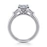 Louann - 14K White Gold Princess Cut Three Stone Diamond Engagement Ring - 0.3 ct