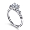 Louann - 14K White Gold Princess Cut Three Stone Diamond Engagement Ring - 0.3 ct