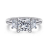Stephi - 14K White Gold Princess Cut Three Stone Diamond Engagement Ring - 0.6 ct
