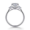 Madison - 14K White Gold Princess Cut Three Stone Lotus Diamond Engagement Ring - 0.3 ct