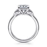 Ebony - 14K White Gold Princess Cut Three Stone Diamond Engagement Ring - 0.19 ct