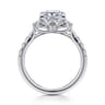 Dee - 14K White Gold Princess Cut Three Stone Lotus Diamond Engagement Ring - 0.6 ct