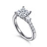 Alta - 14K White Gold Princess Cut Three Stone Diamond Engagement Ring - 0.5 ct