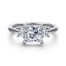Antonia - 14K White Gold Princess Cut Three Stone Diamond Engagement Ring - 0.3 ct