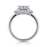Antonia - 14K White Gold Princess Cut Three Stone Diamond Engagement Ring - 0.3 ct