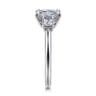 Antonia - 14K White Gold Princess Cut Three Stone Diamond Engagement Ring - 0.3 ct