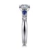 Carrie - 14K White Gold Princess Cut Five Stone Sapphire and Diamond Engagement Ring - 0.1 ct