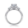 Feana - 14K White Gold Rectangular Radiant Cut Three Stone Diamond Engagement Ring - 0.35 ct