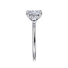 Feana - 14K White Gold Rectangular Radiant Cut Three Stone Diamond Engagement Ring - 0.35 ct