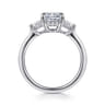 Kenia - 14K White Gold Radiant Cut Three Stone Diamond Engagement Ring - 0.45 ct