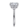 Kenia - 14K White Gold Radiant Cut Three Stone Diamond Engagement Ring - 0.45 ct