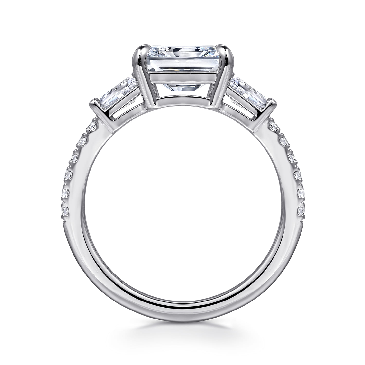 Cassidy - 14K White Gold Radiant Cut Three Stone Diamond Engagement Ring - 0.5 ct - Shot 2