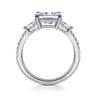 Cassidy - 14K White Gold Radiant Cut Three Stone Diamond Engagement Ring - 0.5 ct