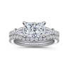 Cassidy - 14K White Gold Radiant Cut Three Stone Diamond Engagement Ring - 0.5 ct