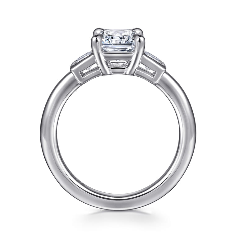 Lyon - 14K White Gold Radiant Cut Three Stone Diamond Engagement Ring - 0.3 ct - Shot 2