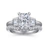 Lyon - 14K White Gold Radiant Cut Three Stone Diamond Engagement Ring - 0.3 ct