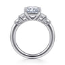 Emilie - 14K White Gold Five Stone Radiant Cut Diamond Engagement Ring - 0.9 ct