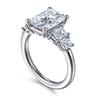 Emilie - 14K White Gold Five Stone Radiant Cut Diamond Engagement Ring - 0.9 ct