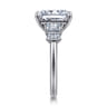 Emilie - 14K White Gold Five Stone Radiant Cut Diamond Engagement Ring - 0.9 ct