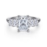 Emilie - 14K White Gold Five Stone Radiant Cut Diamond Engagement Ring - 0.9 ct