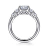 Emilie - 14K White Gold Five Stone Radiant Cut Diamond Engagement Ring - 0.9 ct