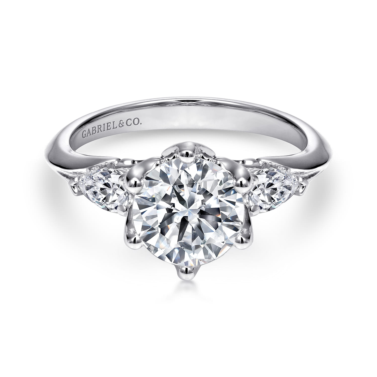 Rosario - 14K White Gold Diamond Engagement Ring - 0.4 ct - Shot 1