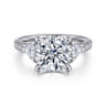 Taryn - 14K White Gold Round 3 Stone Diamond Engagement Ring - 1 ct