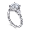 Taryn - 14K White Gold Round 3 Stone Diamond Engagement Ring - 1 ct