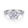 Taryn - 14K White Gold Round 3 Stone Diamond Engagement Ring - 0.95 ct