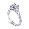 Taryn - 14K White Gold Round 3 Stone Diamond Engagement Ring - 0.95 ct