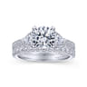 Taryn - 14K White Gold Round 3 Stone Diamond Engagement Ring - 0.95 ct