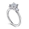 Sanaa - 14K White Gold Round 3 Stone Diamond Engagement Ring - 0.3 ct