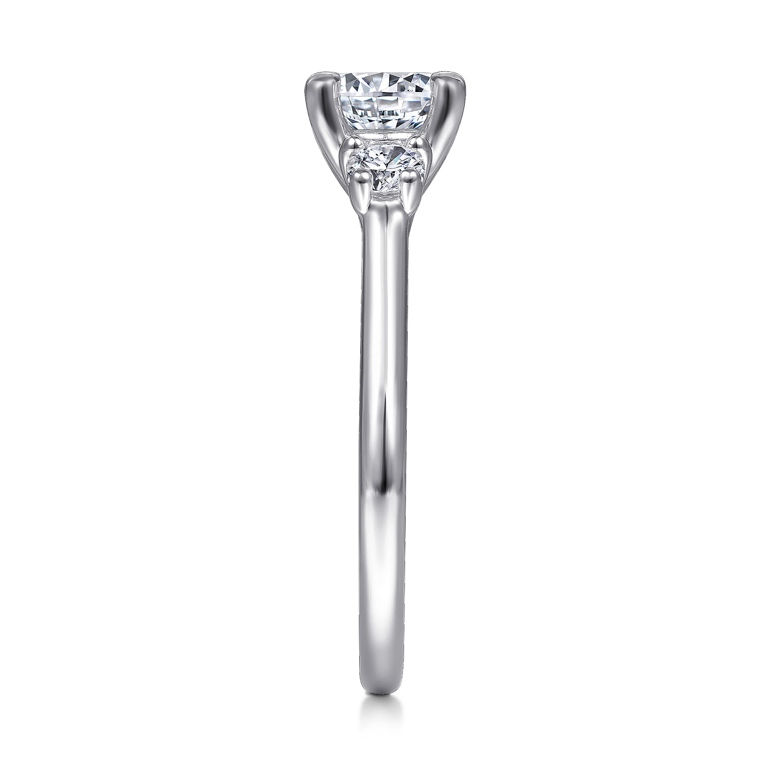 Sanaa - 14K White Gold Round 3 Stone Diamond Engagement Ring - 0.3 ct - Shot 5