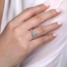 Sanaa - 14K White Gold Round 3 Stone Diamond Engagement Ring - 0.3 ct