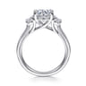 Sanaa - 14K White Gold Round 3 Stone Diamond Engagement Ring - 0.4 ct