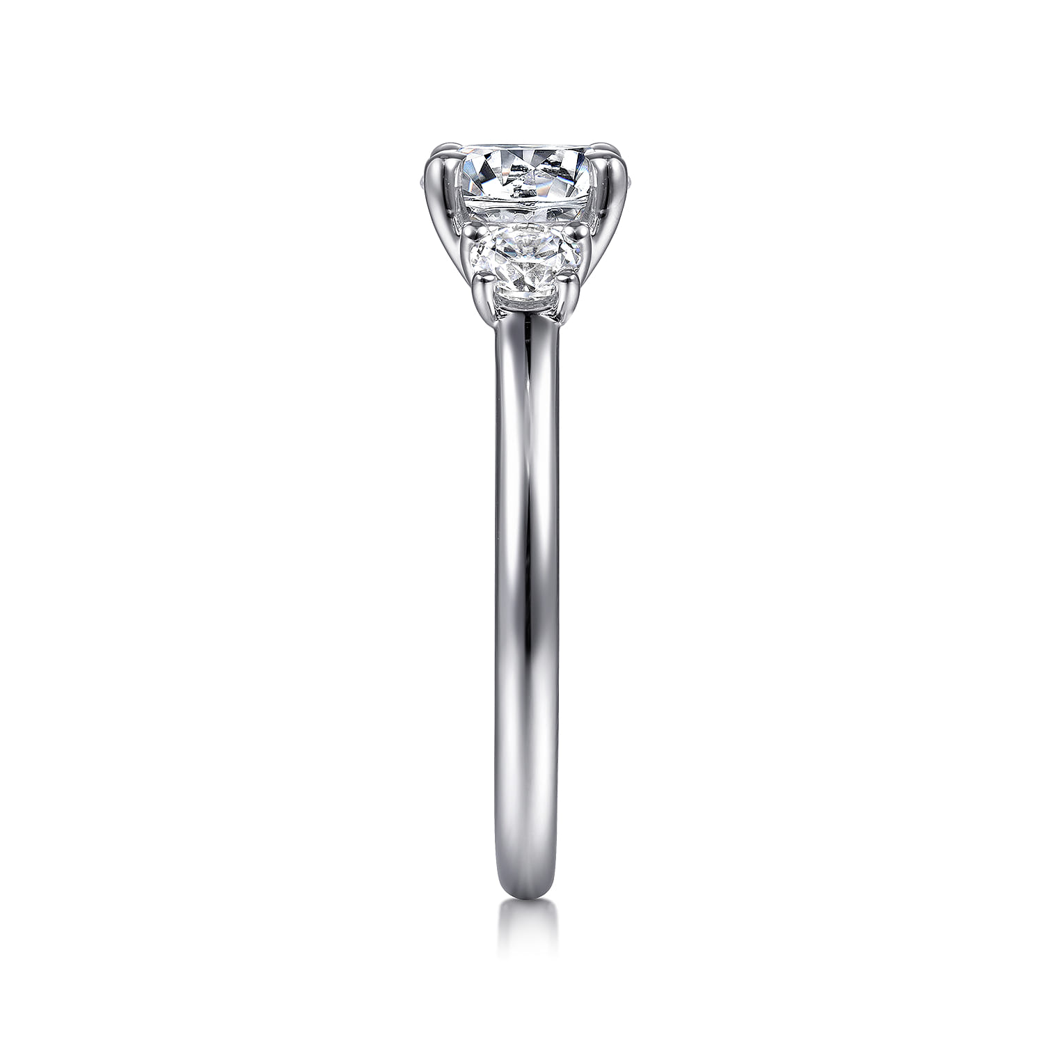 Sanaa - 14K White Gold Round 3 Stone Diamond Engagement Ring - 0.4 ct - Shot 5