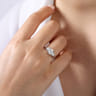 Sanaa - 14K White Gold Round 3 Stone Diamond Engagement Ring - 0.4 ct