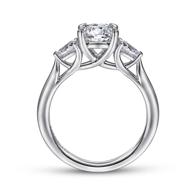 Sunday - 14K White Gold Round 3 Stone Diamond Engagement Ring - 0.29 ct - Shot 2