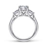 Sunday - 14K White Gold Round 3 Stone Diamond Engagement Ring - 0.29 ct